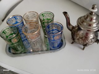 Juego Tetera Árabe con Bandeja y Vasos