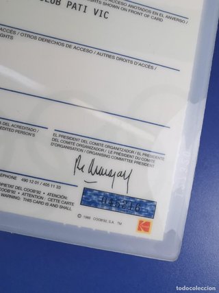Pase Operativo Olimpiada Barcelona 92