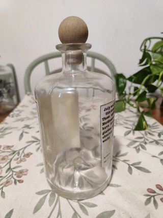 4 Botellas Steam Punk de cristal y madera