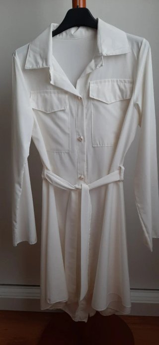 Vestido camisero blanco mujer