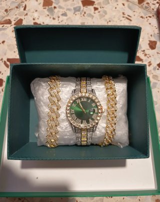 Conjunto Reloj y Pulsera Hombre y collar