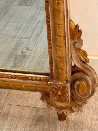 Espejo Antiguo Estilo Luis XVI Dorado