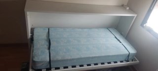 Cama Abatible 90cm Beige/Blanca