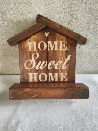 Mensola portachiavi casetta in legno rustico