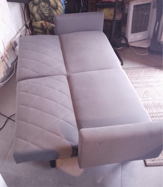 Sofá-cama gris 160 cm