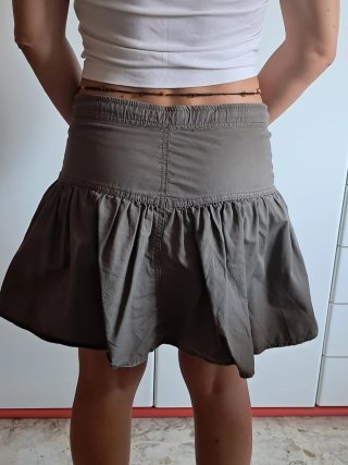 Gonna verde militare cotone vintage