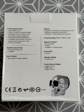 Altavoz Inalámbrico Calavera Negro