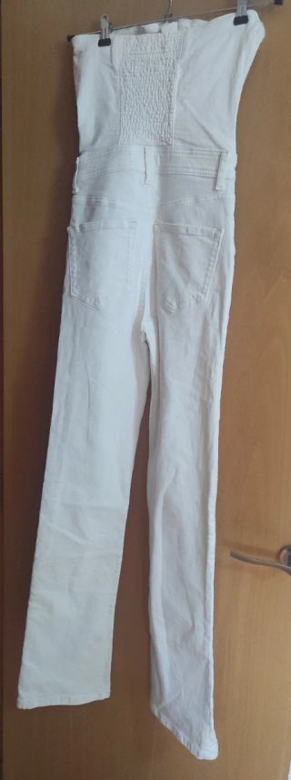 Mono vaquero blanco Bershka