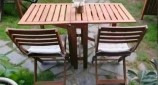 Mesa y Sillas Plegables Jardín "Madera teca"