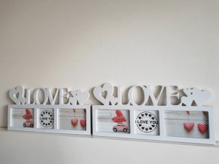 Confezione da 2 Cornici per foto LOVE bianche