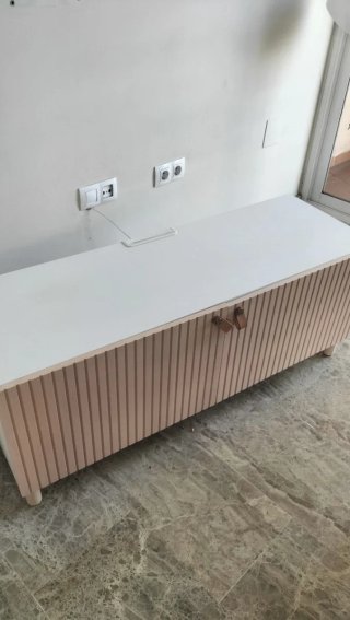 Mueble TV BESTÅ Blanco/Abedul IKEA