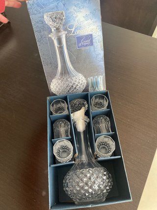 Conjunto Licorera y Chupitos Cristal D'arques