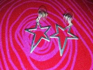 Pendientes estrella plateados