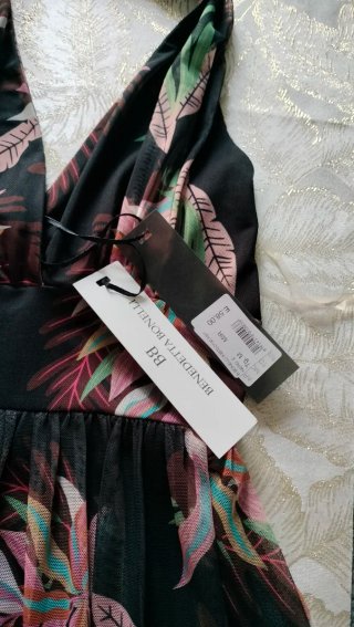 Vestito donna fantasia floreale nero