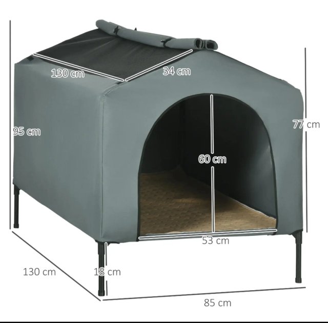 Caseta Perro Exterior Gris