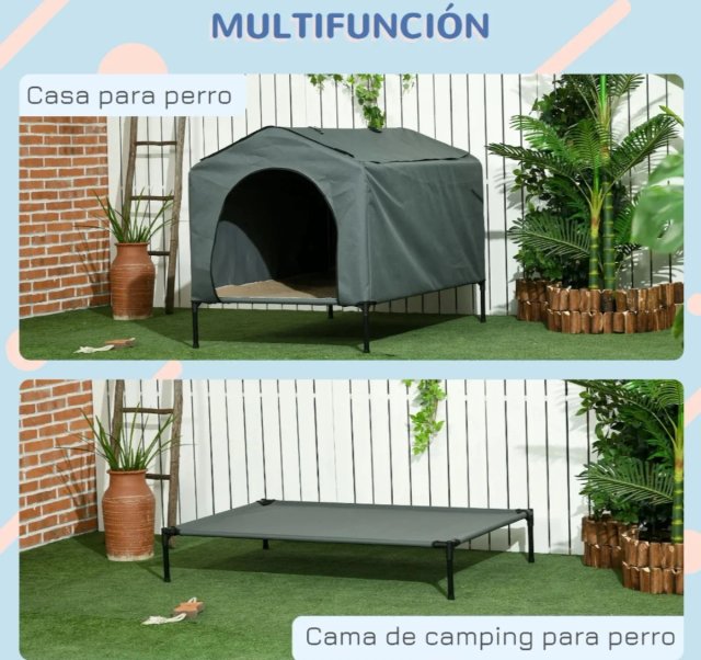 Caseta Perro Exterior Gris
