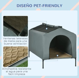 Caseta Perro Exterior Gris