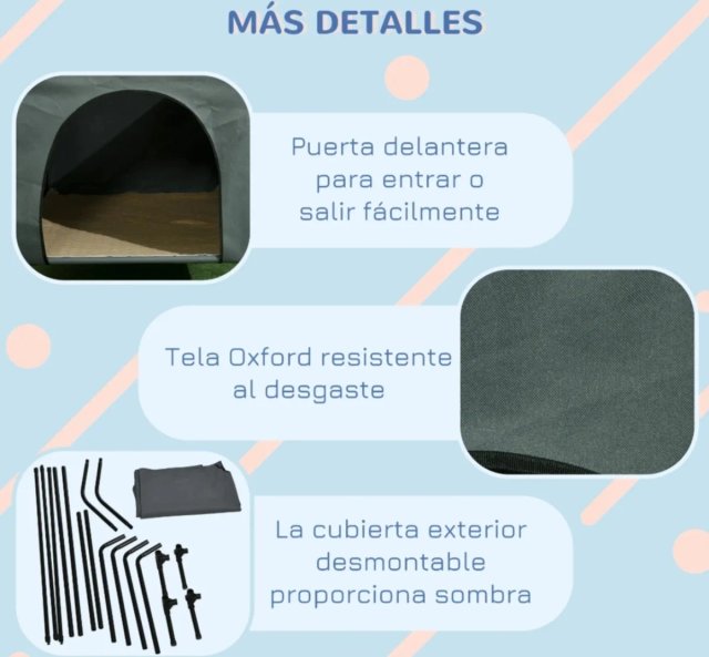 Caseta Perro Exterior Gris