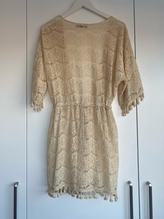 Kimono Boho Encaje Beige