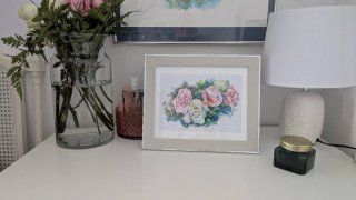 Acuarela Rosas Pintada a Mano
