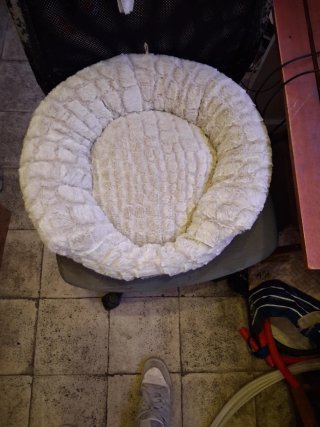 Cama para perro suave beige