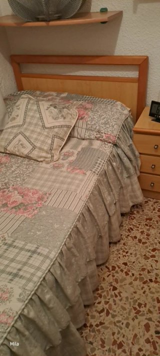 Cama juvenil con mesita y estanterías