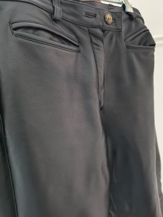 Pantalones de cuero negro mujer talla 42