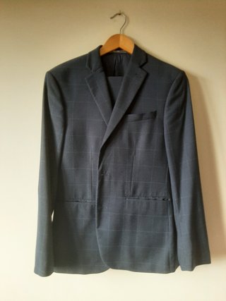 Traje Mango Talla 48 Azul Oscuro