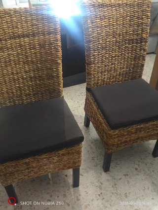 Conjunto 6 Sillas con Cojines Marrón Chocolate
