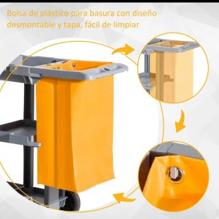 Carro de limpieza con bolsa 100L