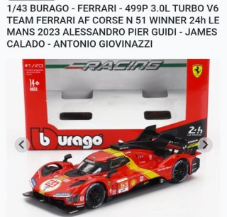 Burago Ferrari 499P 1/43 Le Mans 2023