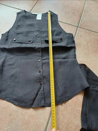 Gilet Max Mara puro lino marrone con fusciacca
