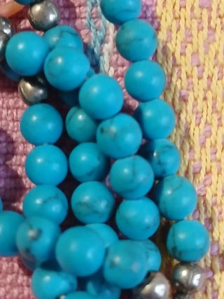 Collana etnica corallo e perle turchesi