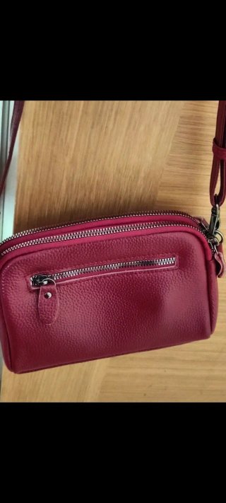 Bolso piel bandolera rojo