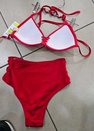 Bikini rosso Vita alta