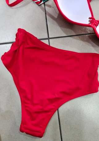 Bikini rosso Vita alta