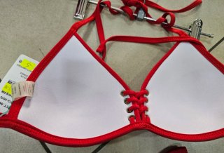 Bikini rosso Vita alta
