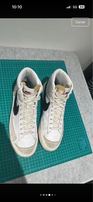 Nike Blazer Mid Talla 40.5 Blanco/Swoosh Negro
