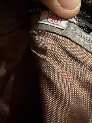 Pantaloni in vera pelle vintage beige taglia 48