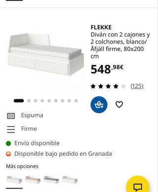 Diván de Ikea con almacenaje (2 cajones) Flekke