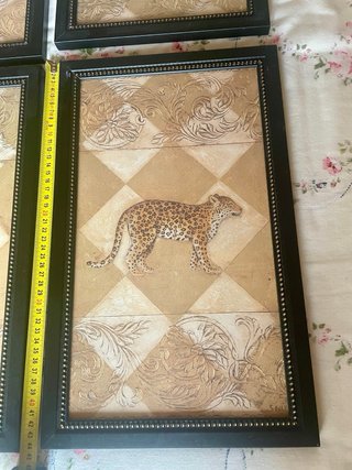 Set 4 Quadri Animali Africani con cornice e vetro