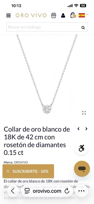 Collar de oro con colgante de diamantes