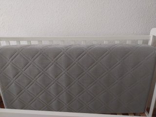 Cuna Asalvo madera blanca con ruedas