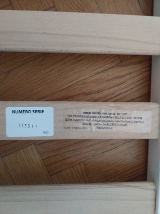 Cuna Asalvo madera blanca con ruedas
