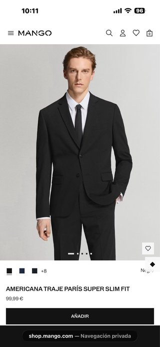 Traje de hombre negro
