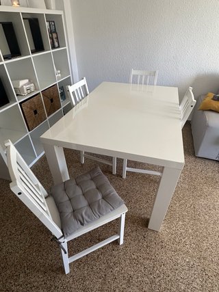 Mesa Comedor + 4 Sillas IKEA Blanca