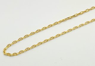 Cadena forzada de oro de 18k. Peso: 8.14 gr.