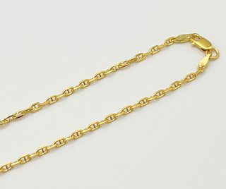 Cadena forzada de oro de 18k. Peso: 8.14 gr.