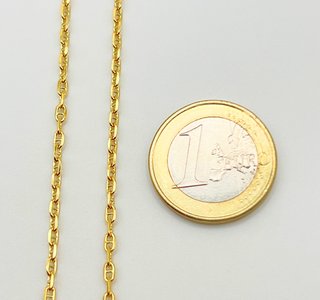 Cadena forzada de oro de 18k. Peso: 8.14 gr.