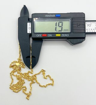 Cadena forzada de oro de 18k. Peso: 8.14 gr.